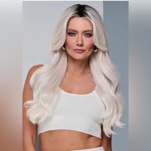 Raquel Welch Queue The Hue | Synthetic Lace Front Wig (Mono Top) in color White